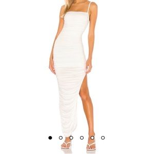 superdown | Ruched Maxi Dress | White | XS